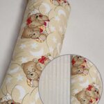 Світло-бежевий фон із ведмедиками, зірками та місяцями і плюш шарпей бежевий.